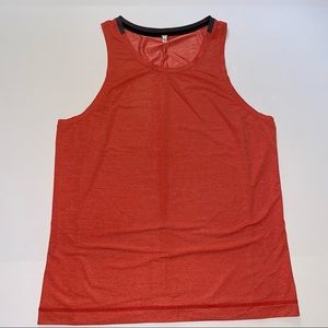 Lululemon Men’s Muscle Orange Tank Top Vented Mesh